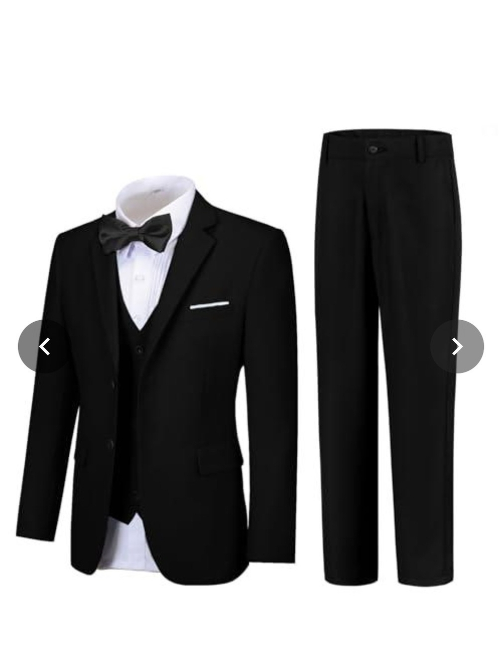 Classic Black Four-Piece Boy's Tuxedo